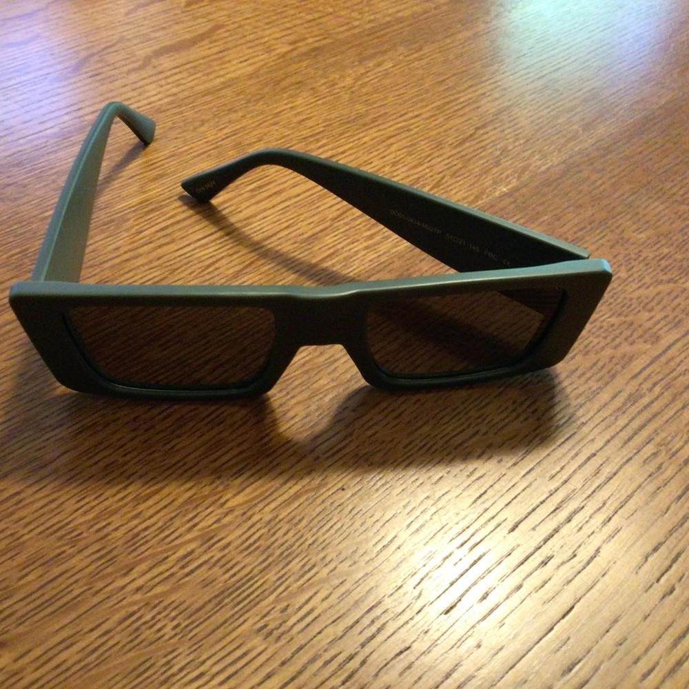 DIME sunglasses in olive green. NWOT.